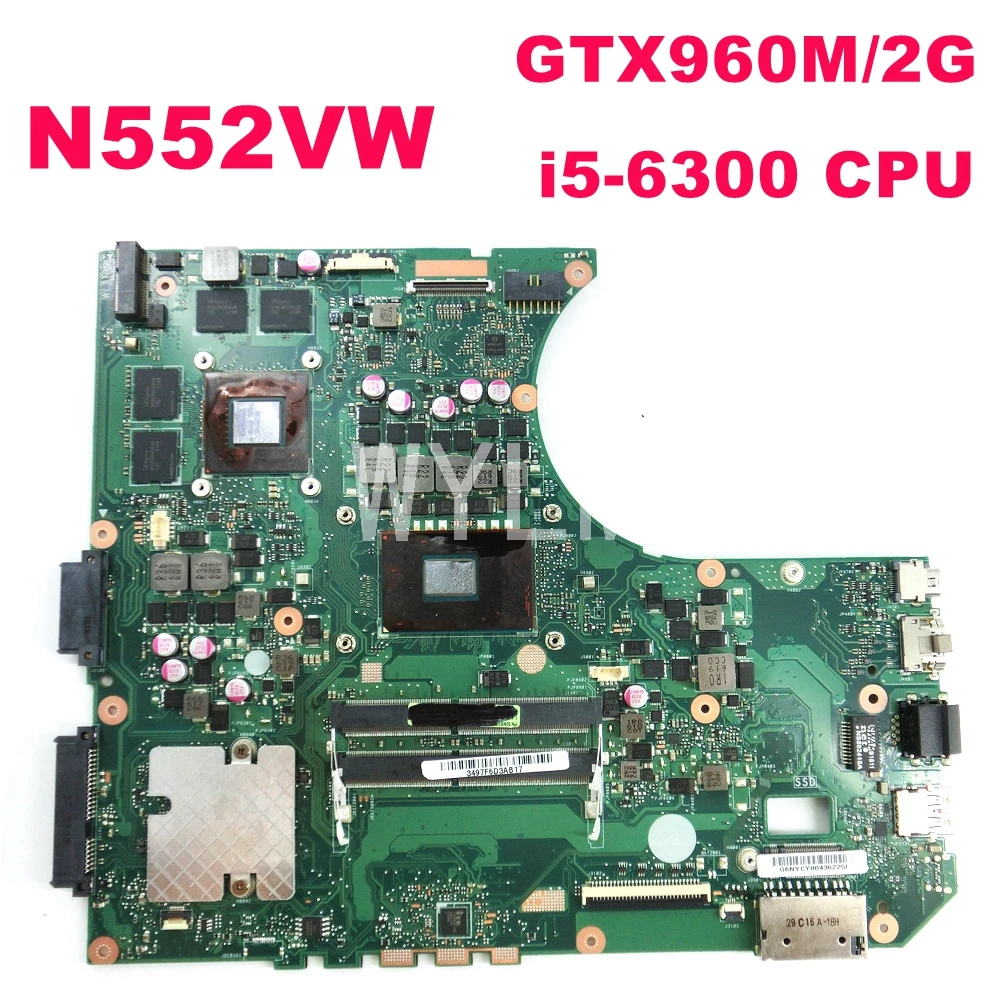 Материнская плата N552VW i5-6300CPU GTX960M/2G видеокарта ASUS N552V N552 N552VX материнская ноутбука