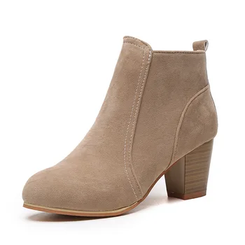 

Womens Ankle Boots Plus Size Shoes Riding Equestrian Boots Woman Autumn Winter High Heels High-top Boots Ladies Fashion Style