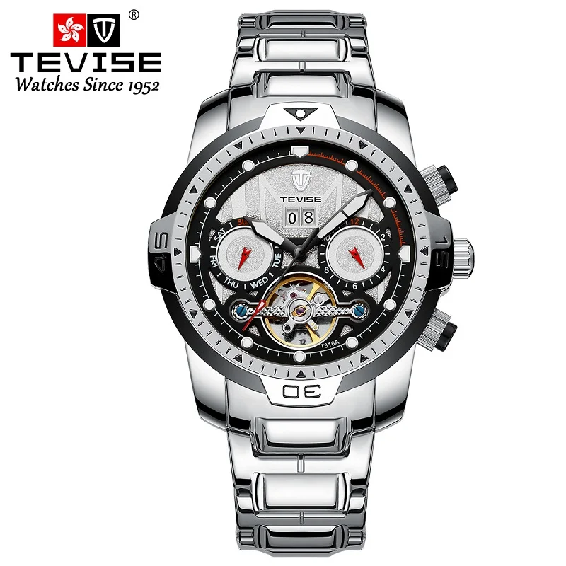 Big Man Watch TEVISE T816A Tourbillon Week Date Month Automatic Mechanical Wristwatch Luminous Hand Scale Watch Men Dropshipping (11)