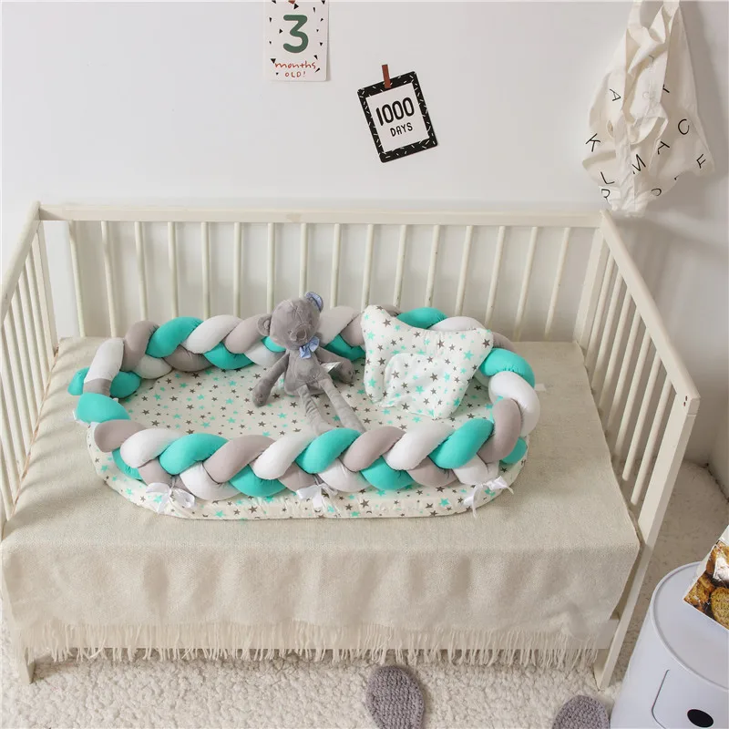 Детская кроватка кровать переносная детская кроватка кресло для новорожденных Детская кроватка для младенцев для сна подушка с рисунком