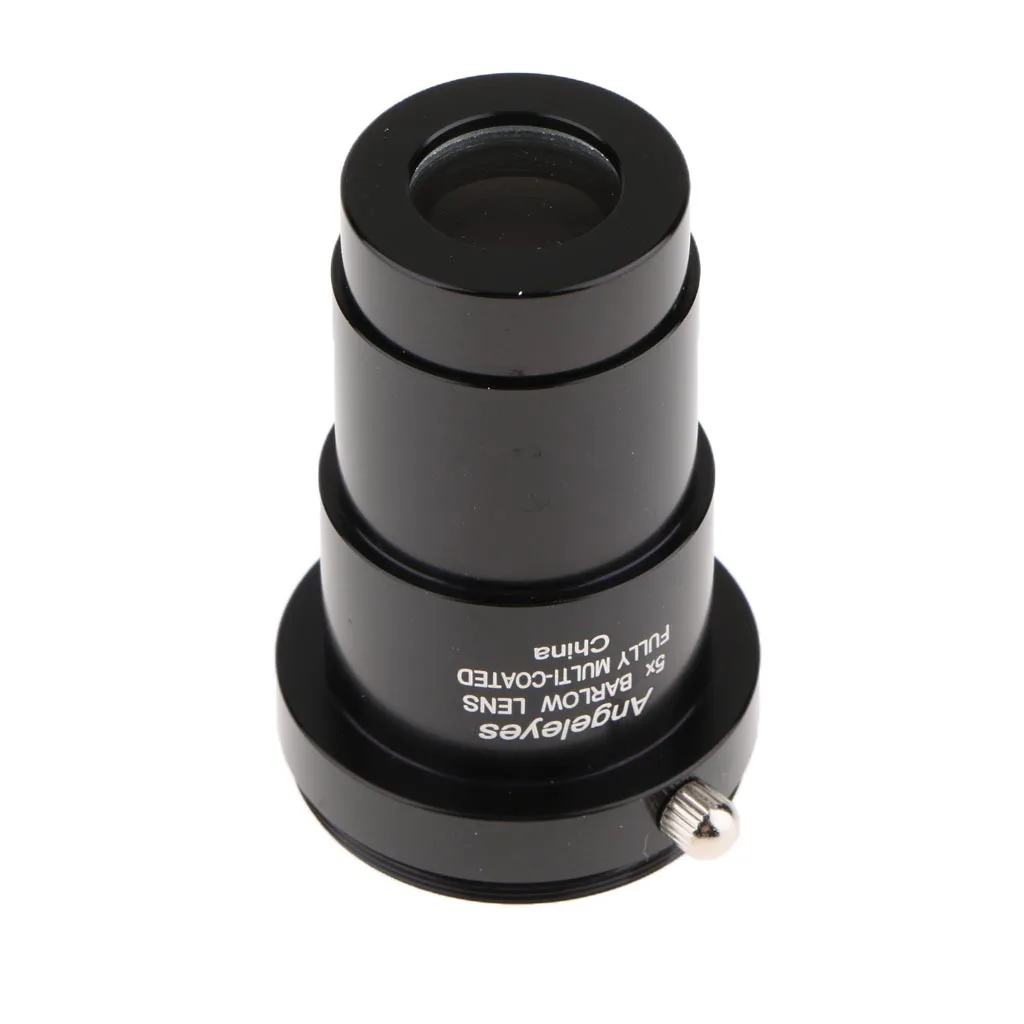 Telescope Eyepiece Barlow Lens for Celestron Orion 5X 3X High Power Magnification 1.25inch/31.7mm Universal T Ring Adapter