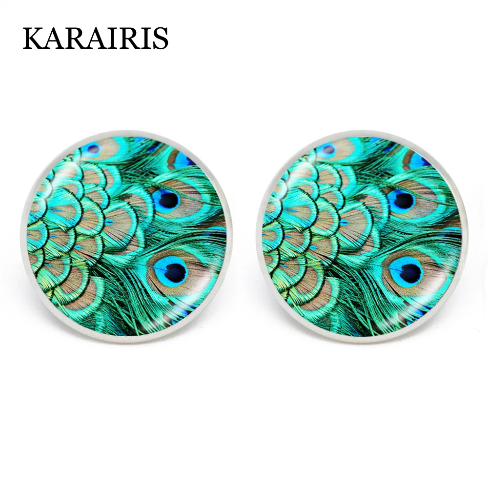 

KARAIRIS Fashion Crystal Earrings Unique Art Peacock Wiggling Feather Earring Women Jewelry Charm Animal Pattern Handmade Gift