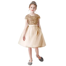 Short Lace Flower Girl Dress For Wedding Birthday Ankle-Length Bow Design Party Dress Short Sleeve Communion Princess Ball Gown