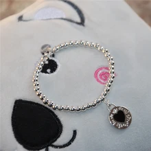 SHINETUNG 1:1, настоящее Серебро S925 пробы, браслет из бисера, черный браслет в форме сердца, женские изысканные высококачественные ювелирные изделия