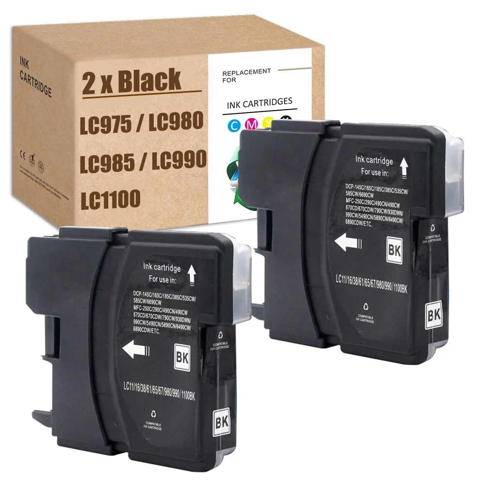 Per Fratello Lc1100 Lc980 Nero Lc1100 Lc980Bk Lc975 Nero Dcp-195C 385C Mfc-490Cn Mfc-5490Cn Dcp-375Cw Dcp-377Cw