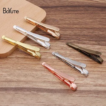 

BoYuTe (10 Pieces/Lot) 55*5MM Metal Brass Classic Plain Design Tie Clips Diy Hand Made Men's Clothing Accessories