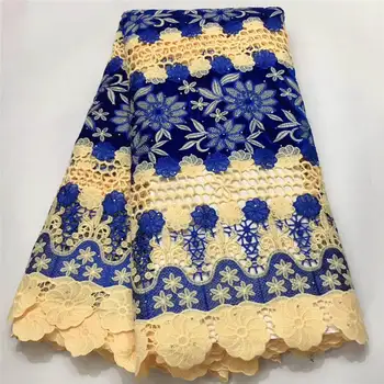 

Hot Selling Velvet African French Water Soluble Guipure Lace Fabric High Quality Nigerian Guipure Cord Lace Fabric For Wedding