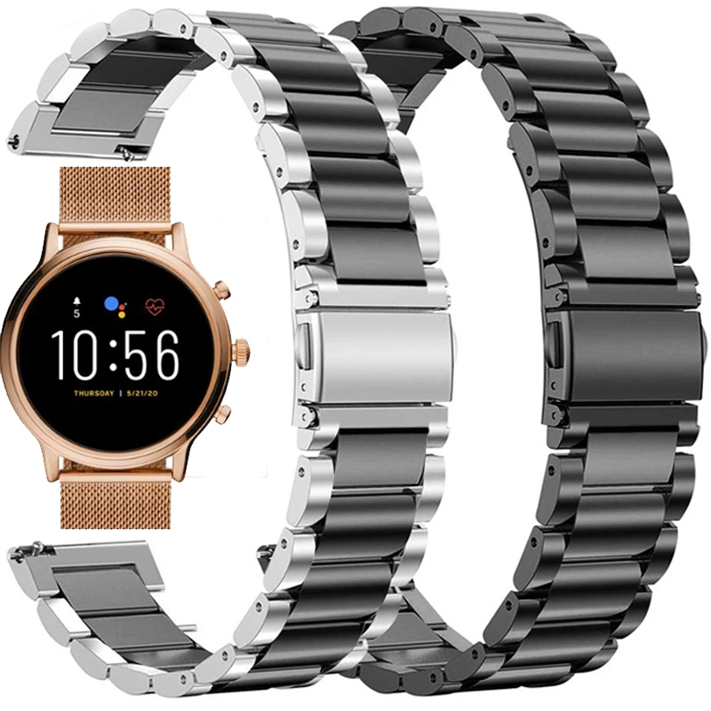Ремешок из нержавеющей стали для Fossil Q Explorist HR Gen 4 / 3 браслет смарт-часов 22 мм |