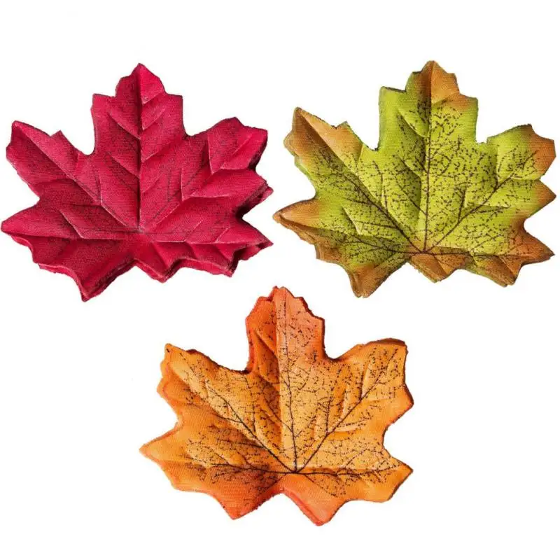 

50Pcs Multicolor Artificial Silk Maple Leaves For Home Wedding Party Decoration Scrapbooking Craft Fall Vivid Fake Flower Leaf