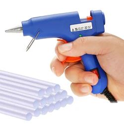 Pistola de cola de derretimento quente com 7*190mm cola varas 20w ue usindustrial mini armas artesanato thermo ferramenta de reparo de temperatura térmica elétrica