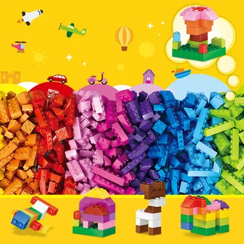 

Building blocks 1000 pieces of bulk diy toys, free assembling and inserting small particle building blocks, children's toys