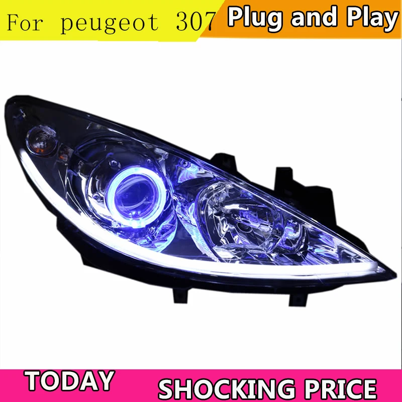 20042013forPeugeot307headlightassemblymodifiedsea5double