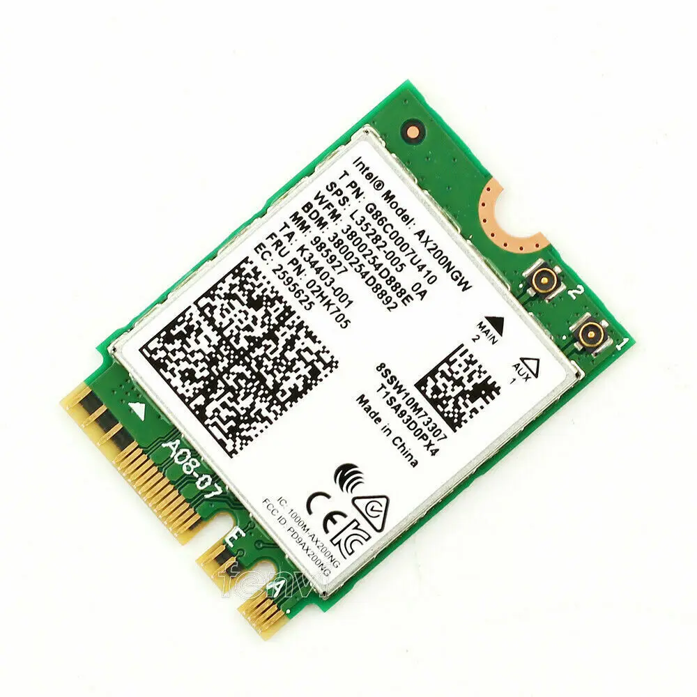 Двухдиапазонный WiFi 6 карт Intel AX200NGW 802.11ax/ac MU-MIMO Bluetooth 5,0+ антенны