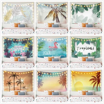 

Cassisy Summer Fashion Tapestry Seasacpe Sunset Coconut Tree Wall Hangings Celestial Beach Towel Carpet Wall Chart Dorm Decor