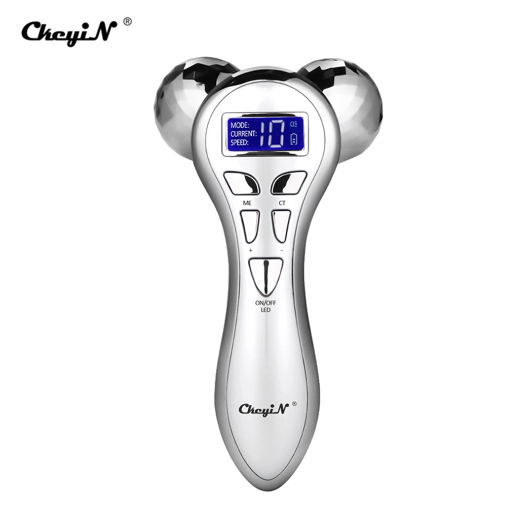 

CkeyiN Micro-current Vibration Massager 4D Roller Facial Massager Y Shape Rotating V Face Lift Face Massage Face Lifting Machine