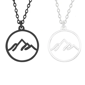 

2020 New Necklace Female Creative Geometric Hollow Round Pendant Black Chain Ladies Necklace Fashion Jewelry Gift