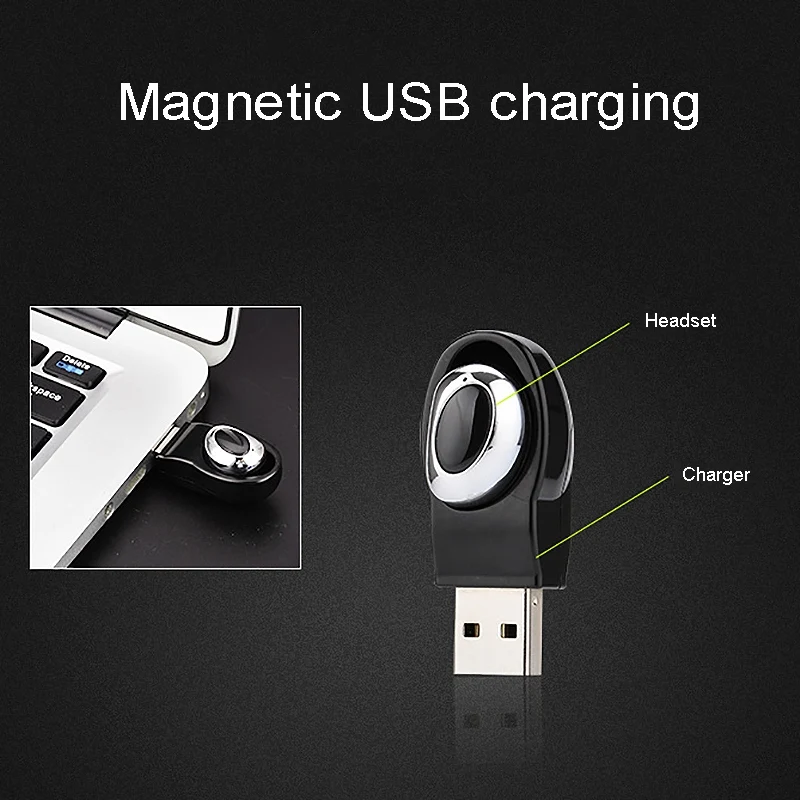M18 Bluetooth Headset Stealth Mini Single Sport Wireless netic USB Charging Dock Business Stereo Headset