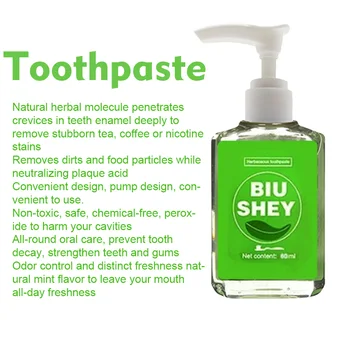 

Toothpaste Safe Whiter Bleeding Gums Pump Design Bad Breath Mint Flavor Bathroom Daily Portable Teeth Cleaning Stain Removal