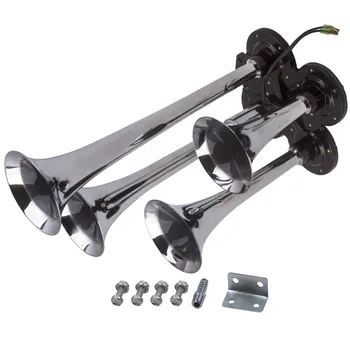 

150DB Quad 4 Trumpet Train Air Horn For Car Truck Boat Compact Horn Speaker 12V 4-Trumpet Air train horn