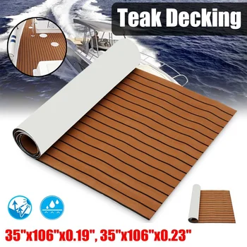 

1Pcs 2700x900x6mm Thickness Marine Boat Sheet Teak Decking Flooring Teak EVA Foam Yacht Self-Adhesive, Light Brown