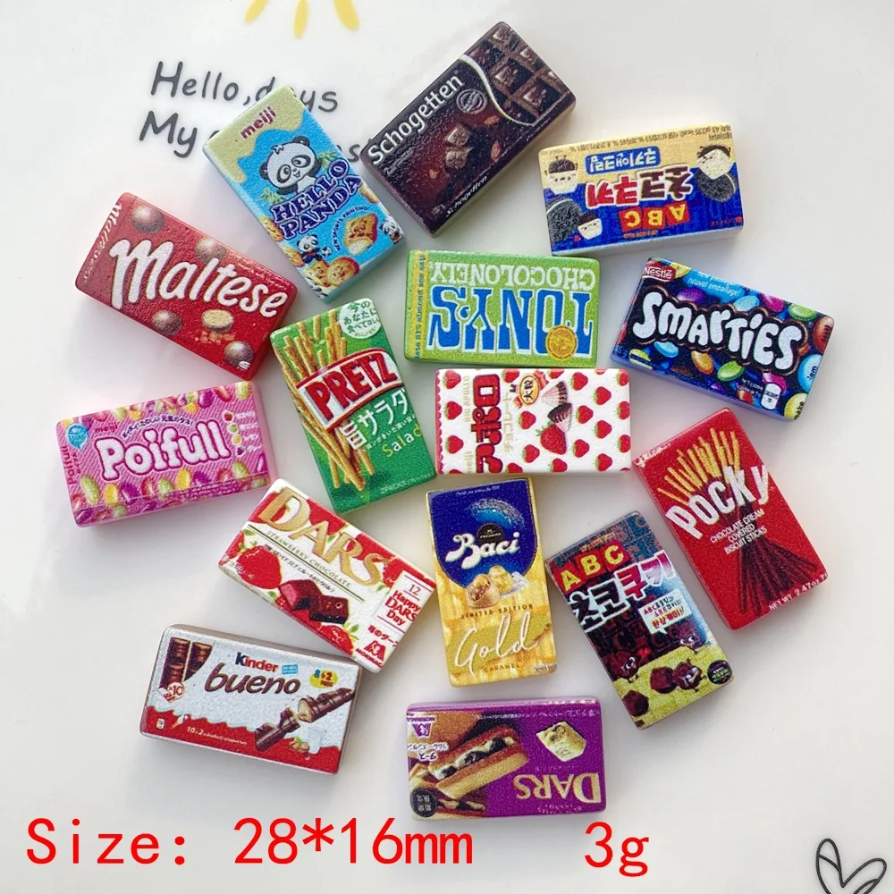 Resin  Miniature Chocolate Box Cabochon Flatback Simulation Embellishment for Scrapbooking Earing Jewelry Phone Hair Accessories