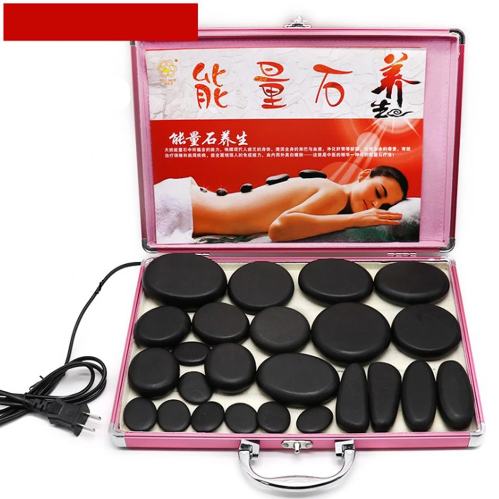 Portable SPA Massage Hot Stones Heating Box Hot Stone Warmer, Body Pain Relief Health Care Tools- Us Plug