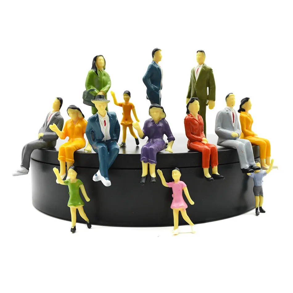1/25 масштаб Миниатюрная модель цветная фигура для Diorama крошечные песок стол делая 20 шт модель крошечные окрашенные весы людей