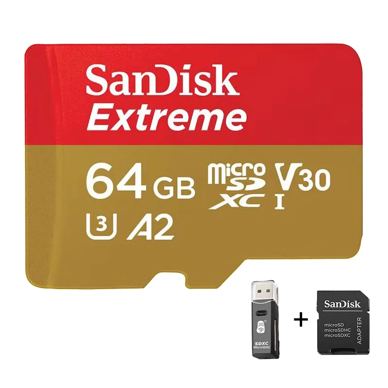 High Speed Mini Micro SD Card Apple Adapter Memoria Extreme Micro SD Card Class10 tf Card For Recording 2 Slot Pro Adapter HD 4K - Цвет: SanDisk64GBReading