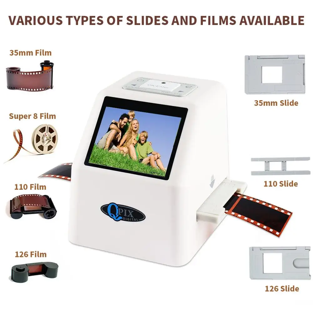 Negative Film Scanner Portable 35mm Negative Slide Film Scanner 22 Mega Pixels Digital Converter