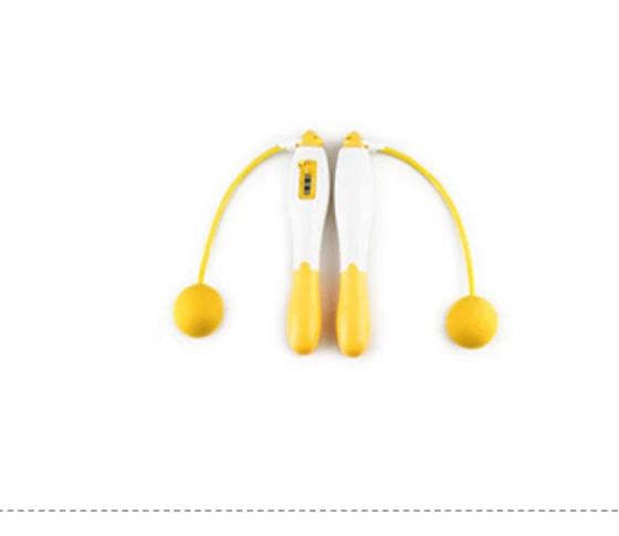 Mechanical Counting Jump Ropes Wireless with ball Bodybuilding Fitness Digital Calories Counter Skipping Rope Without battery - Color: Yellow