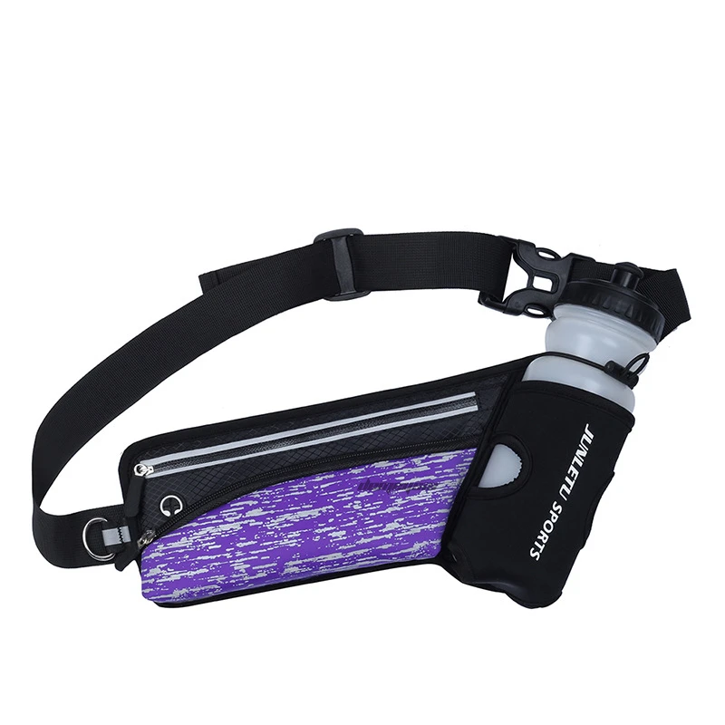purple Outdoor Running Waist Bag Waterproof Anti-theft Mobile Phone Holder Invisible Kettle Belt Belly Bag Gym Bag - Цвет: purple