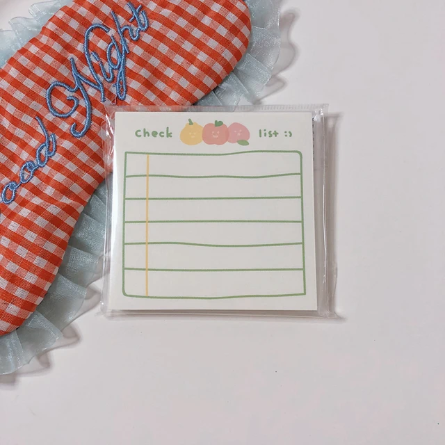 100 Sheets Tulip Note Paper Simple Style Plaid Message Memo Pad Kawaii Stationery Notepad Office Leave Message Office Supplies 1Pc 100 sheets A