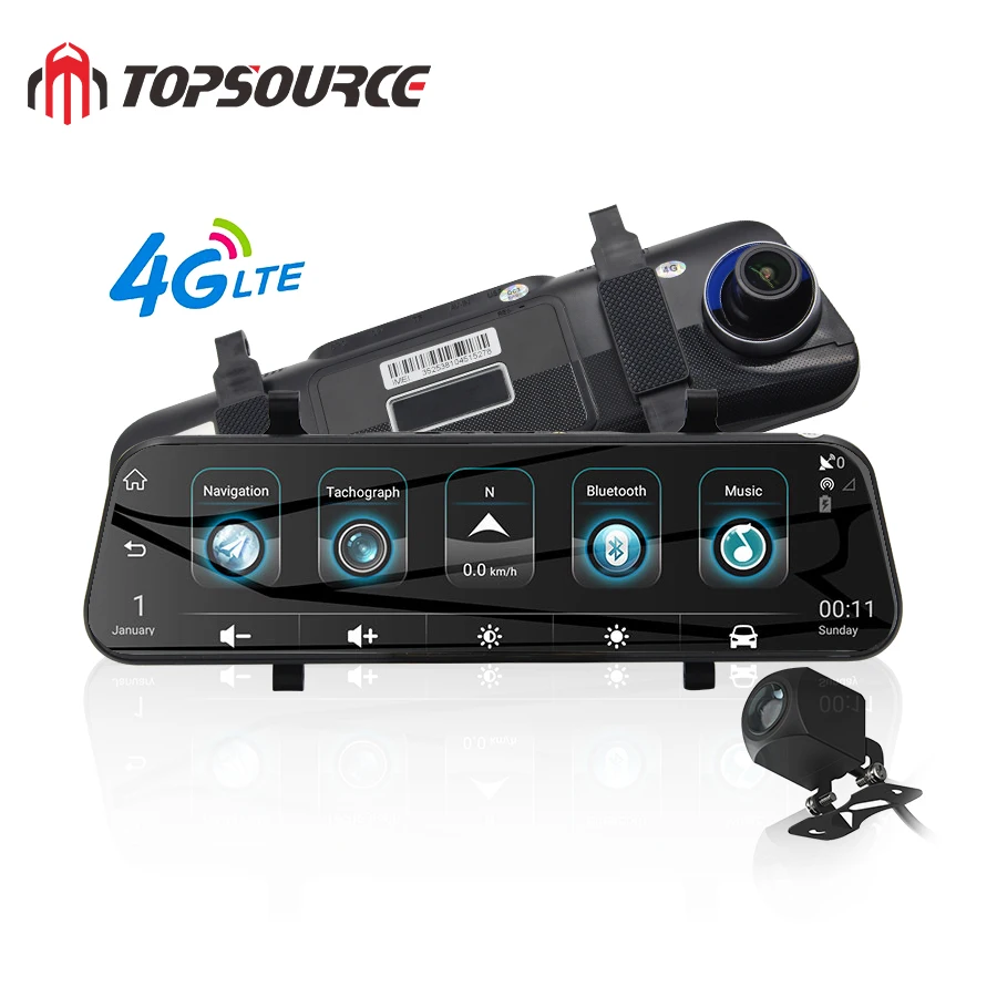 TOPSOURCE Android зеркало 4G DVR ADAS Автомобильная камера 1" авто зеркало заднего вида 1080P WiFi gps видеорегистратор регистратор видео рекордер