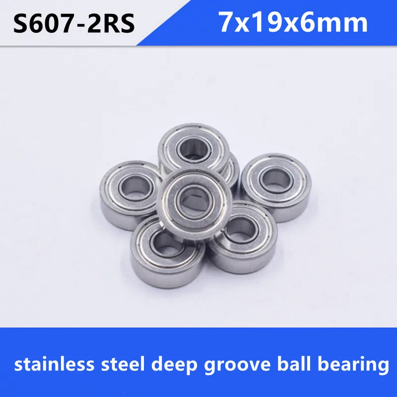 

50pcs ABEC-5 S607-2RS stainless steel 440C deep groove ball bearing S607 RS 607 7x19x6mm motor roller skate bearings