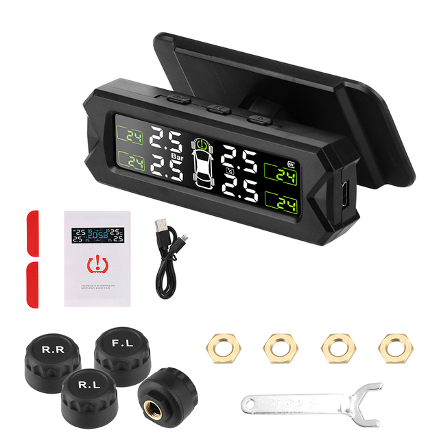 Power TPMS Car Tire Pressure Monitoring System Save Fuel Temperature Warning Tyre Pressure Sensor Auto Security Alarm