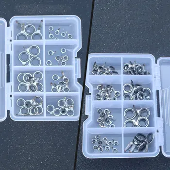 

1 Set Fishing Rod Guides Tips Repair Kit Stainless Steel Ceramic Rings Fishing Rod Guide with Case Fishing Tackle