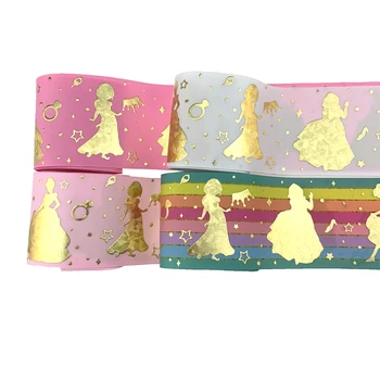 

BOCA New arrival 3 inch (75mm) custom hologram printed Dancing girl pattern grosgrain ribbon DIY Hair bows