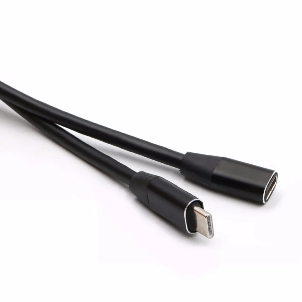 100 см Тип C USB 3,1 мужчин и USB-C женщин для расширения данных Кабельный УДЛИНИТЕЛЬ шнур черный для ПК ТВ