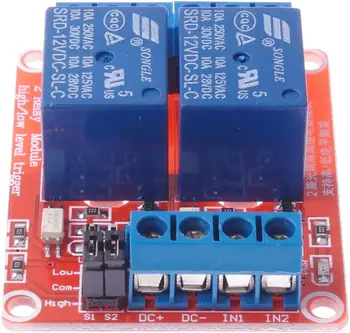 

12V 2 Channel High/Low Level Trigger with Optical Isolation Relay Module Fault Tolerant Design Load Circuit Switch Board