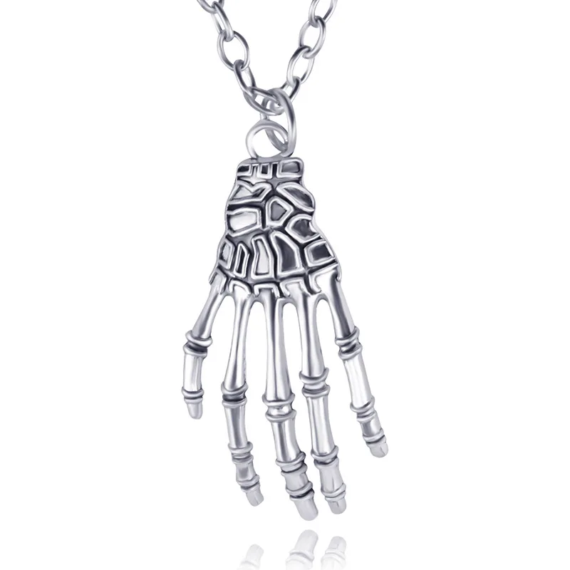 Ancient silver LZHLQ, новинка, женское готическое колье из когтей с черепом, массивное женское ювелирное изделие, 7 цветов, панк ожерелье с подвесками, Заводской магазин - Окраска металла: Ancient silver