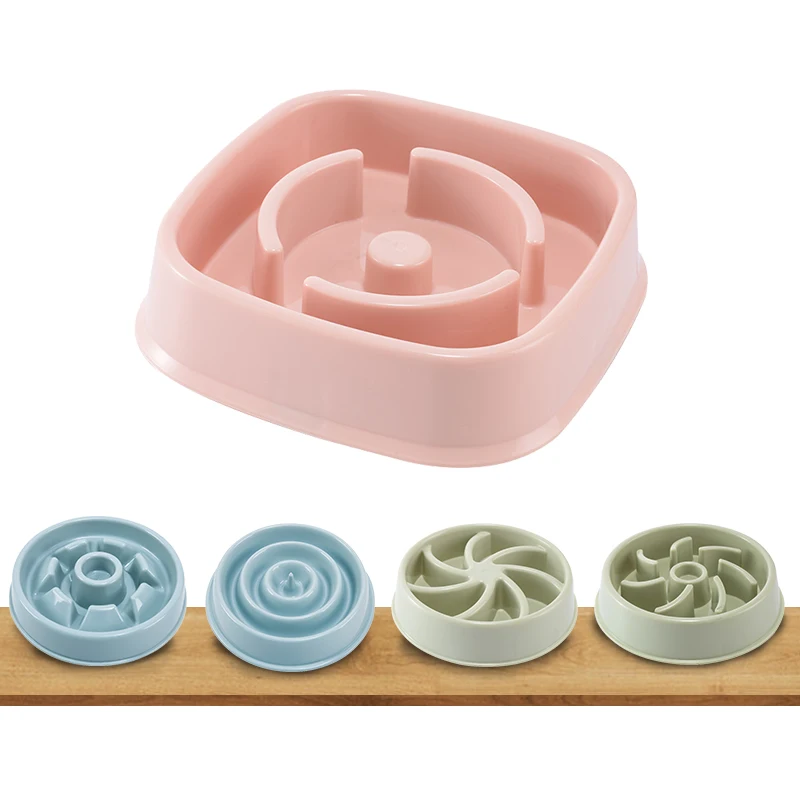 

Colorful PP Healthy Eat Slow Feed Pet Accessories Food Bowl Feeder Bowls pink/blue/green For Dog Cat Feeding
