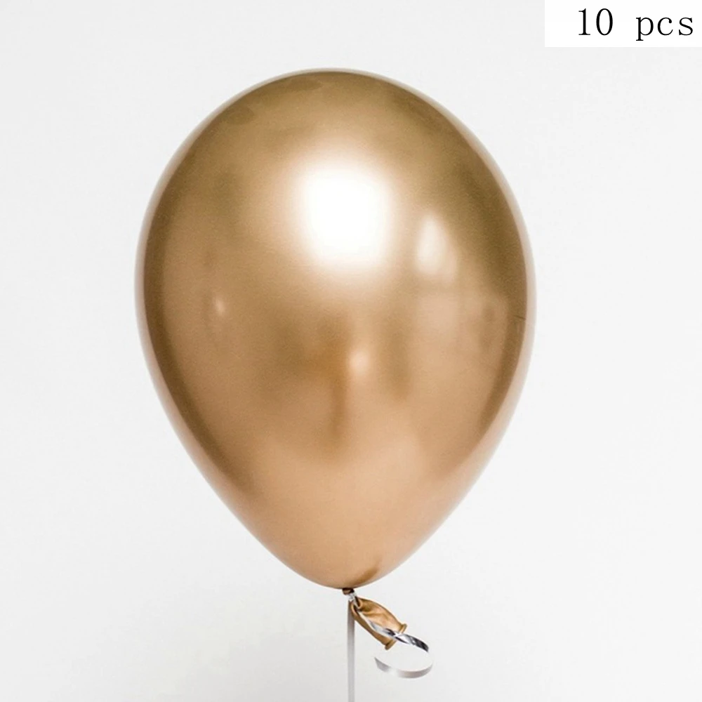 10 шт конфетти прозрачные воздушные шары из латекса цвета металлик год Рождество День рождения украшения для дома воздушные детские игрушки - Цвет: gold metallic