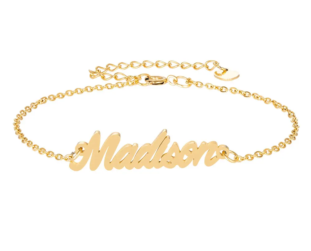 

Браслет с именем Madison, Женские Ювелирные изделия из нержавеющей стали с золотым покрытием, женский браслет для матери, подруги, лучший подар...
