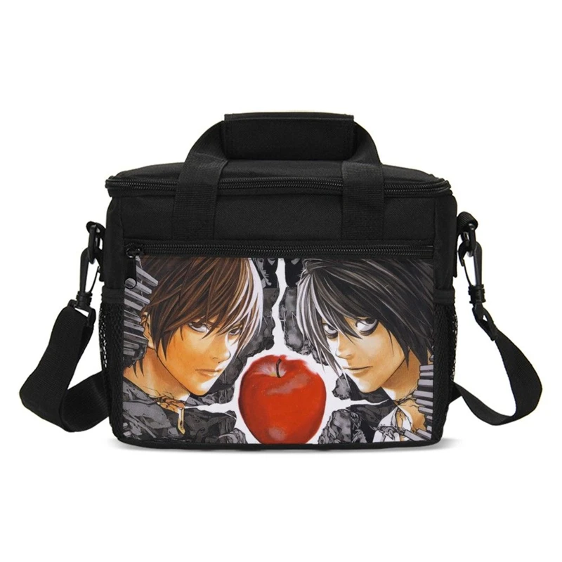 Сумка для ланча с аниме «Death Note» для женщин и детей, мужская сумка-холодильник, сумка-тоут для ланча, Холщовая Сумка для ланча, изоляционная посылка, переносная сумка для хранения - Цвет: Коричневый