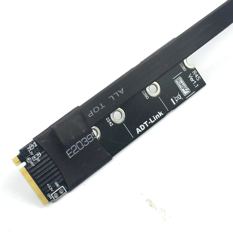 Nvme Interface para Pcie3.0 X16 Riser Extensão Mineração Cabo 4pin Power Gpu para Gtx1080 ti Placa Gráfica Nvidia Amd Btc Mineiro M.2 Cabos de computador e conectores - Imagem 3