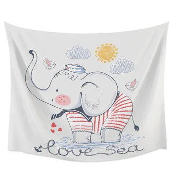 

Cartoon Elephant Animal Kawaii Wall Hanging Wall Decor Tapestries Wall Art Curtain Sheet Scarf Throw Personalized Table Cloth