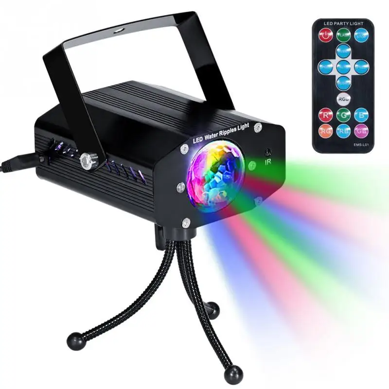 7 Colors Effect Water Ripples Disco KTV Party Banquet Sound Activated Stage Light Bar Remote Control Accessories Microphone Led