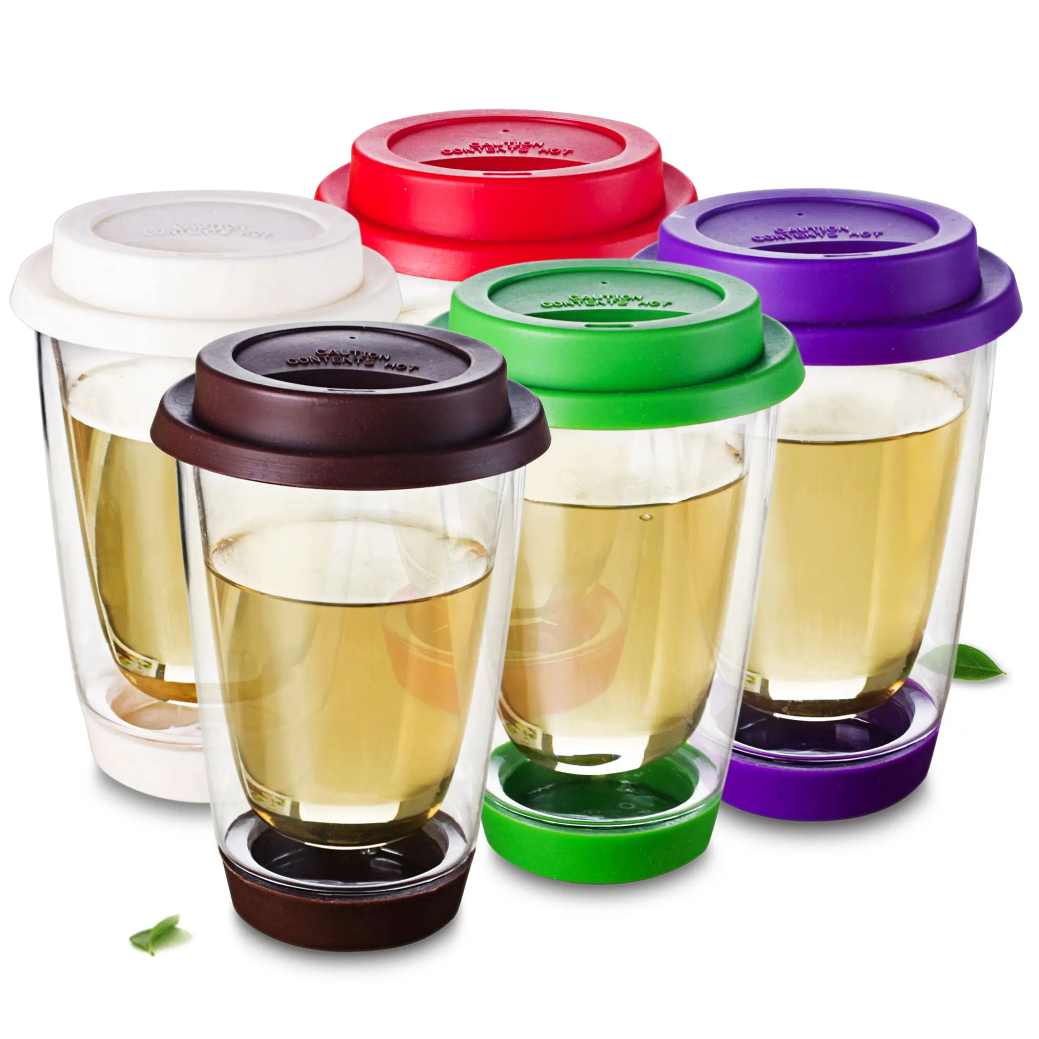 

Lots Multicolor Heat Resistant Glass Double Wall Tea Drinking Cups Mugs