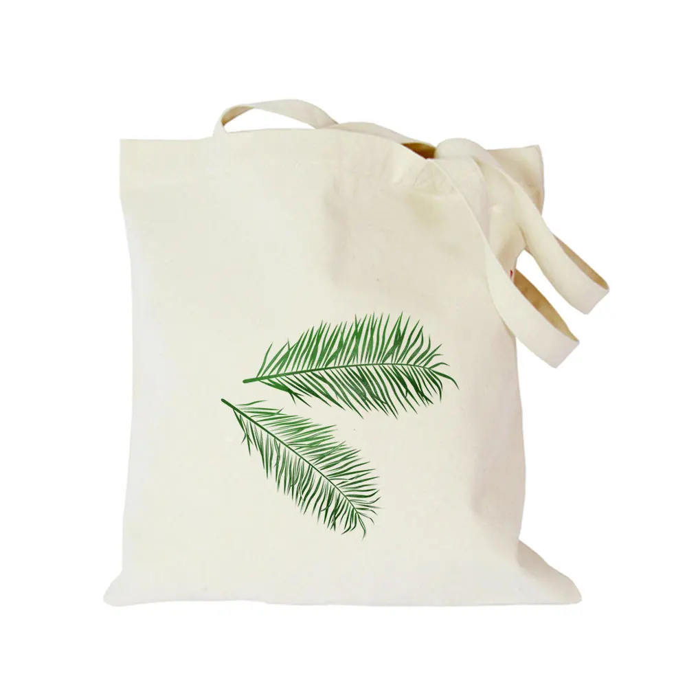 Зеленый лист растений черный хлопковый холст сумка Заказная эко девушка сумка на заказ хозяйственные сумки с логотипом для мужчин или женщин - Цвет: cotton canvas bag 11