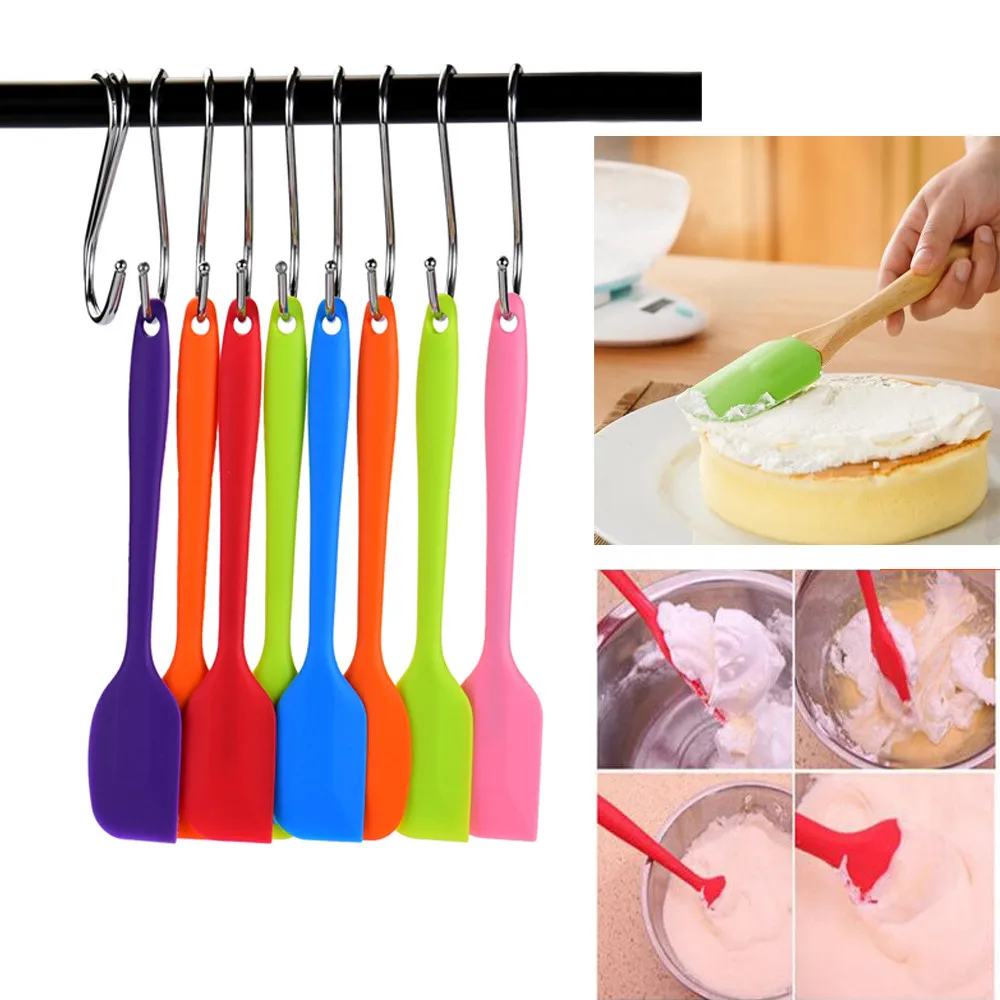  1pc Silicone Cake Stirring Scraper Cream Butter Spatula Stir Cake Utensil Spatula Rubber Brush Knif